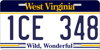 WV license plate 1CE348