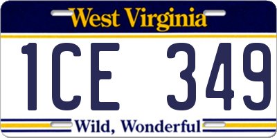 WV license plate 1CE349