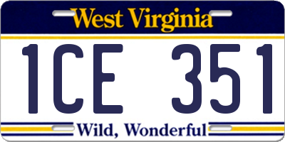 WV license plate 1CE351