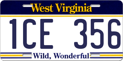 WV license plate 1CE356