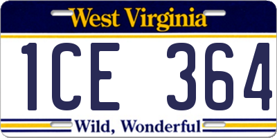 WV license plate 1CE364
