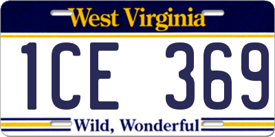 WV license plate 1CE369