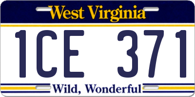 WV license plate 1CE371