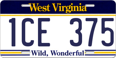 WV license plate 1CE375
