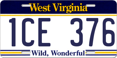 WV license plate 1CE376