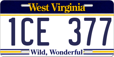 WV license plate 1CE377