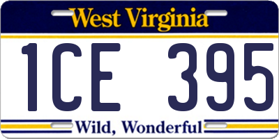 WV license plate 1CE395