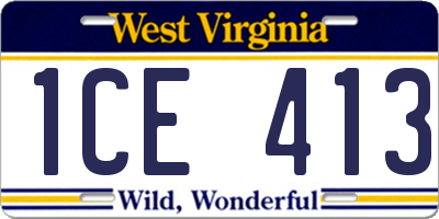 WV license plate 1CE413