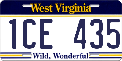 WV license plate 1CE435