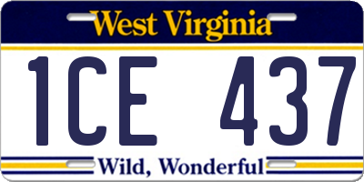 WV license plate 1CE437