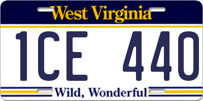 WV license plate 1CE440