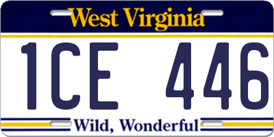 WV license plate 1CE446