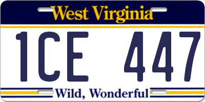 WV license plate 1CE447