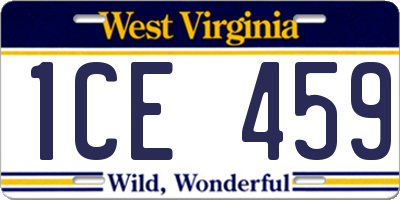 WV license plate 1CE459
