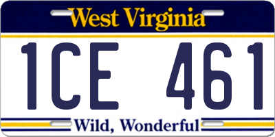 WV license plate 1CE461