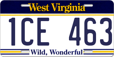 WV license plate 1CE463