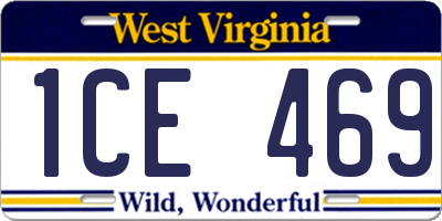 WV license plate 1CE469