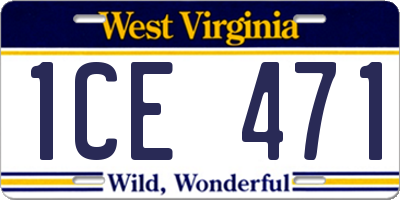 WV license plate 1CE471