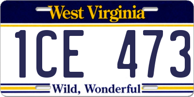 WV license plate 1CE473
