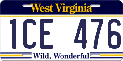 WV license plate 1CE476