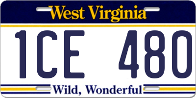 WV license plate 1CE480