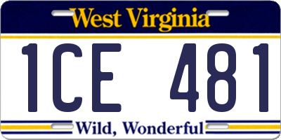 WV license plate 1CE481