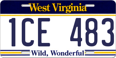 WV license plate 1CE483