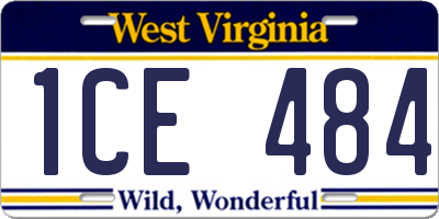 WV license plate 1CE484