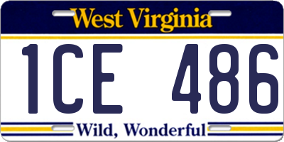 WV license plate 1CE486