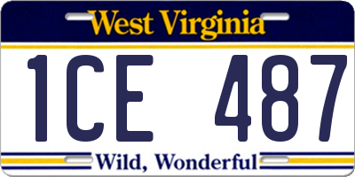 WV license plate 1CE487