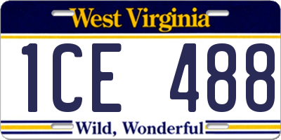 WV license plate 1CE488