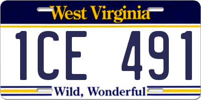 WV license plate 1CE491