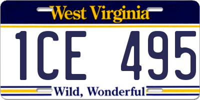 WV license plate 1CE495