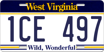 WV license plate 1CE497