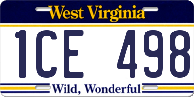 WV license plate 1CE498