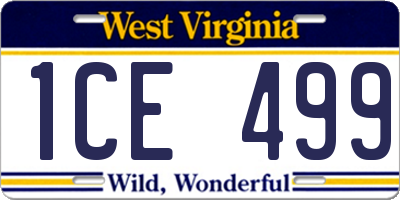 WV license plate 1CE499