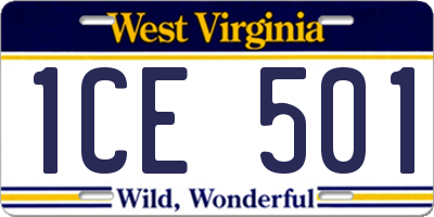 WV license plate 1CE501
