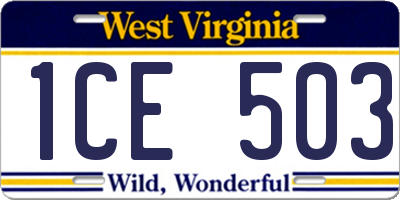 WV license plate 1CE503