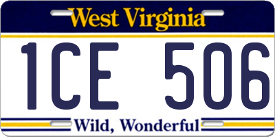 WV license plate 1CE506