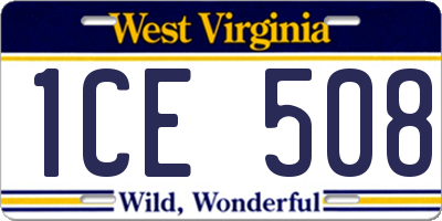 WV license plate 1CE508