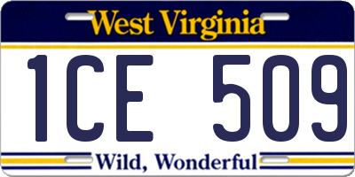 WV license plate 1CE509