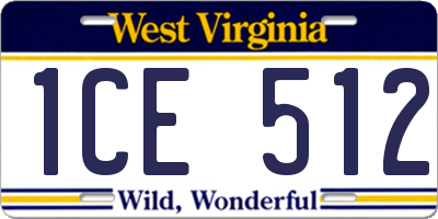 WV license plate 1CE512