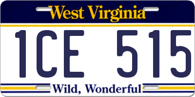 WV license plate 1CE515