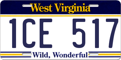 WV license plate 1CE517