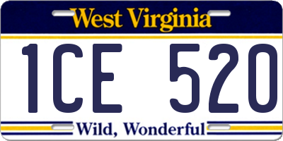 WV license plate 1CE520