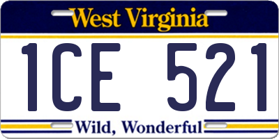 WV license plate 1CE521
