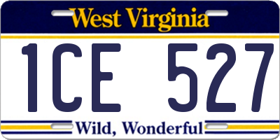 WV license plate 1CE527