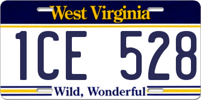 WV license plate 1CE528