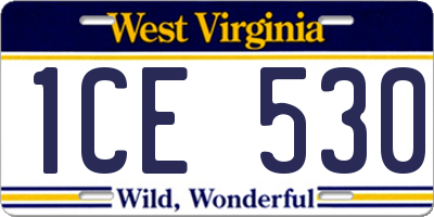 WV license plate 1CE530
