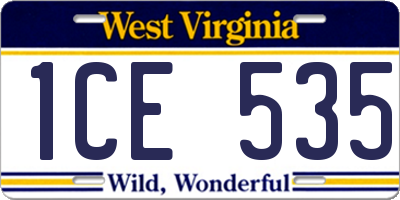 WV license plate 1CE535